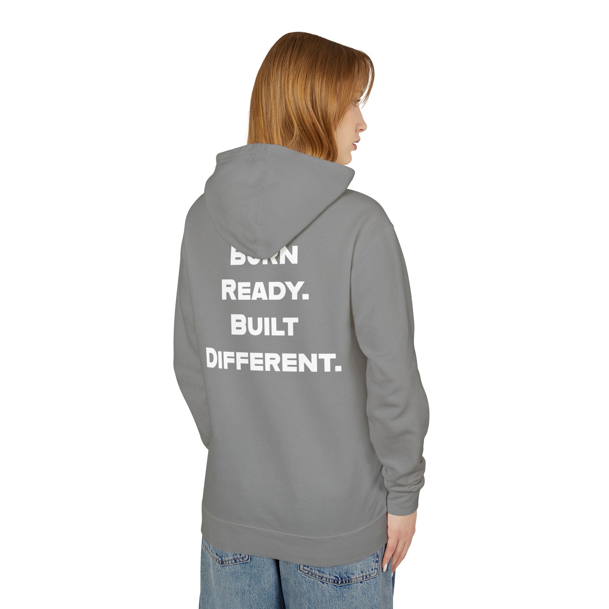 Able Nature Gorilla Hoodie — "Born Ready. Built Different." Motivational Pullover (White)