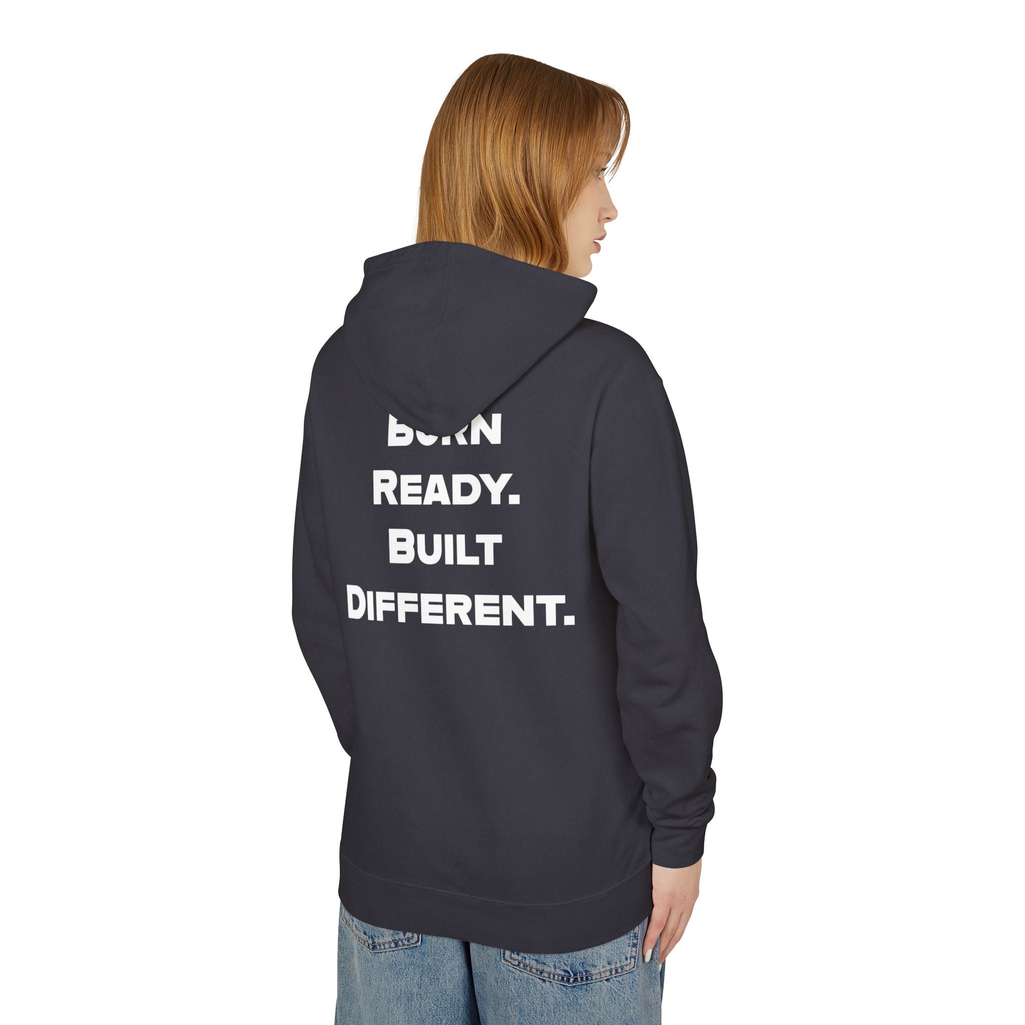 Able Nature Gorilla Hoodie — "Born Ready. Built Different." Motivational Pullover (White)