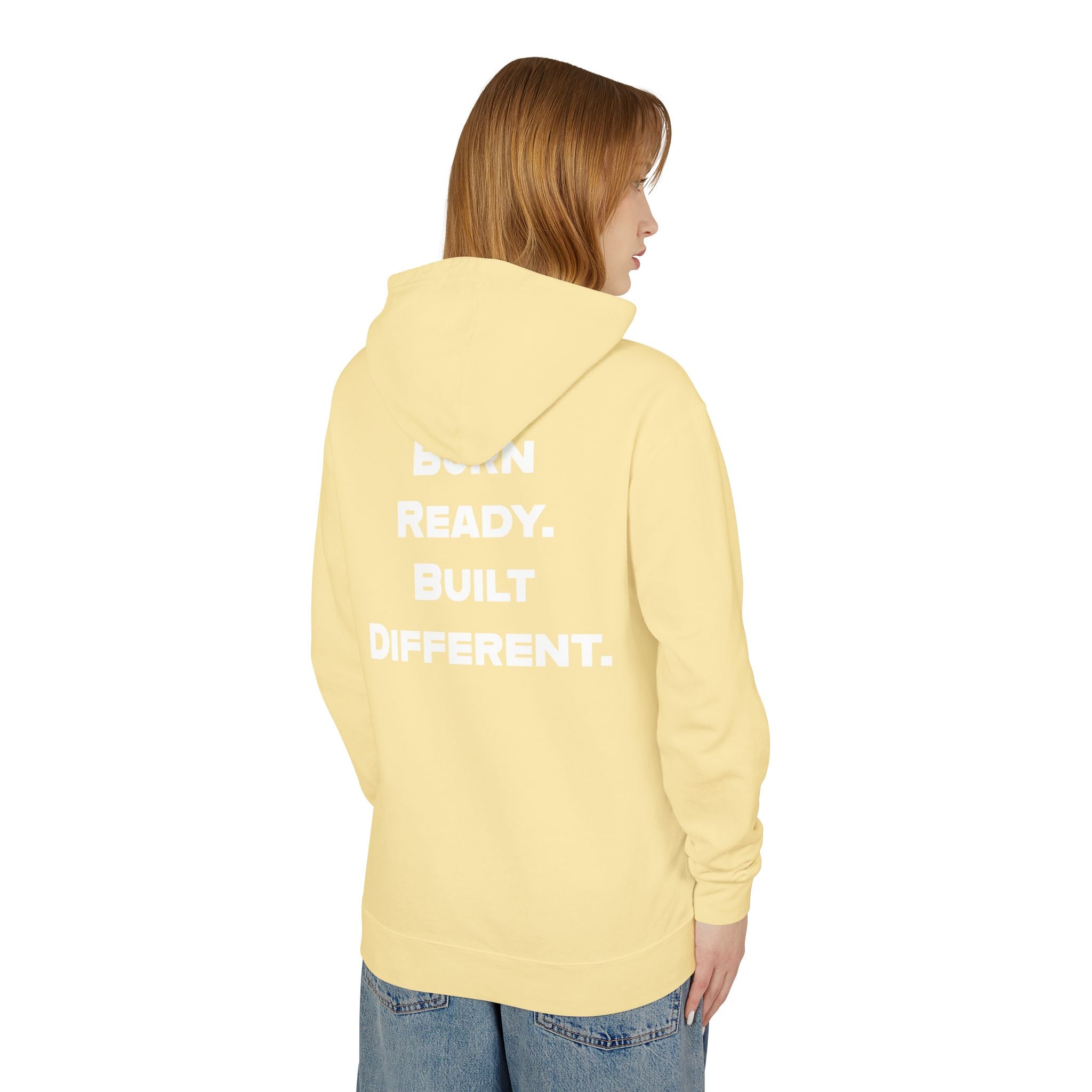 Able Nature Gorilla Hoodie — "Born Ready. Built Different." Motivational Pullover (White)