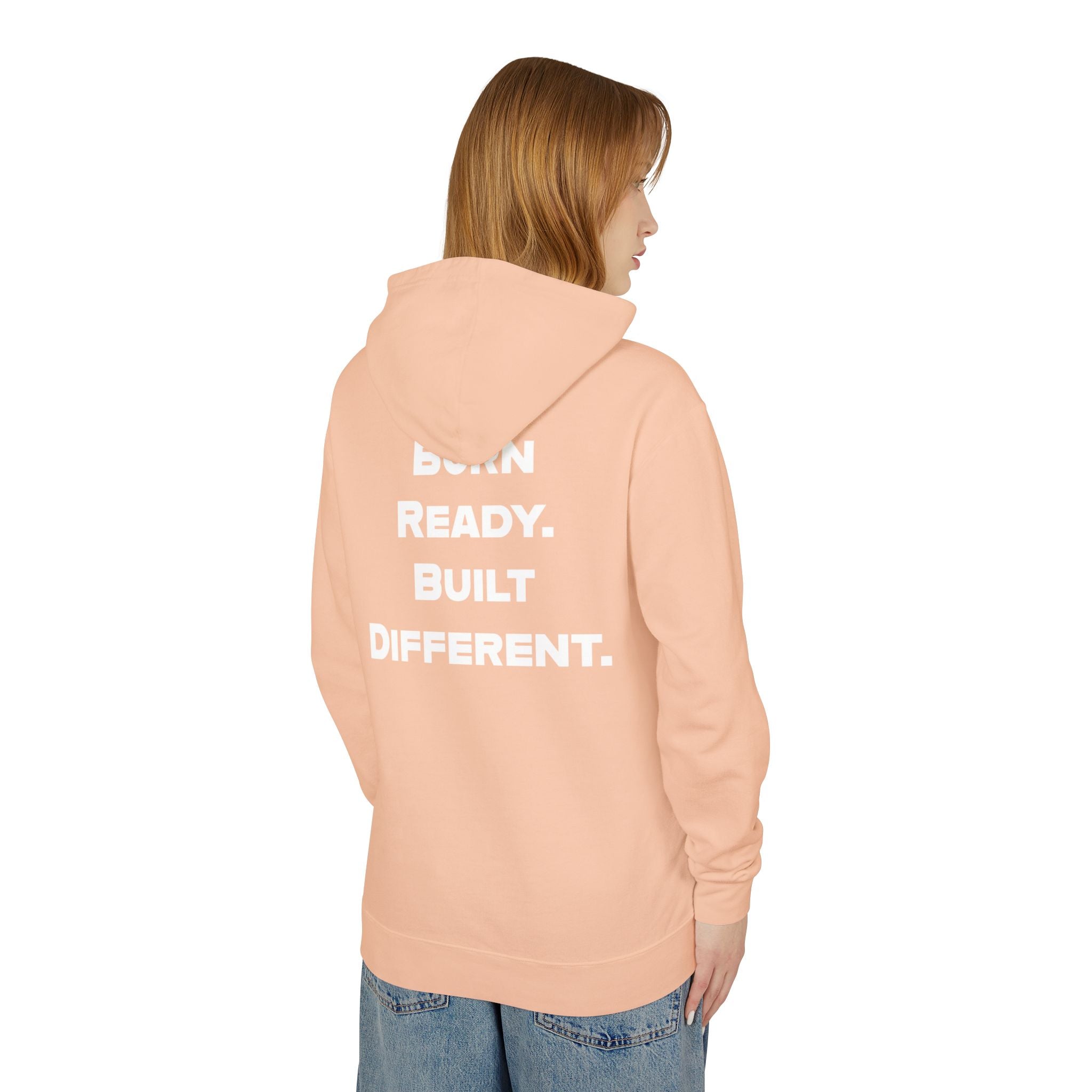 Able Nature Gorilla Hoodie — "Born Ready. Built Different." Motivational Pullover (White)