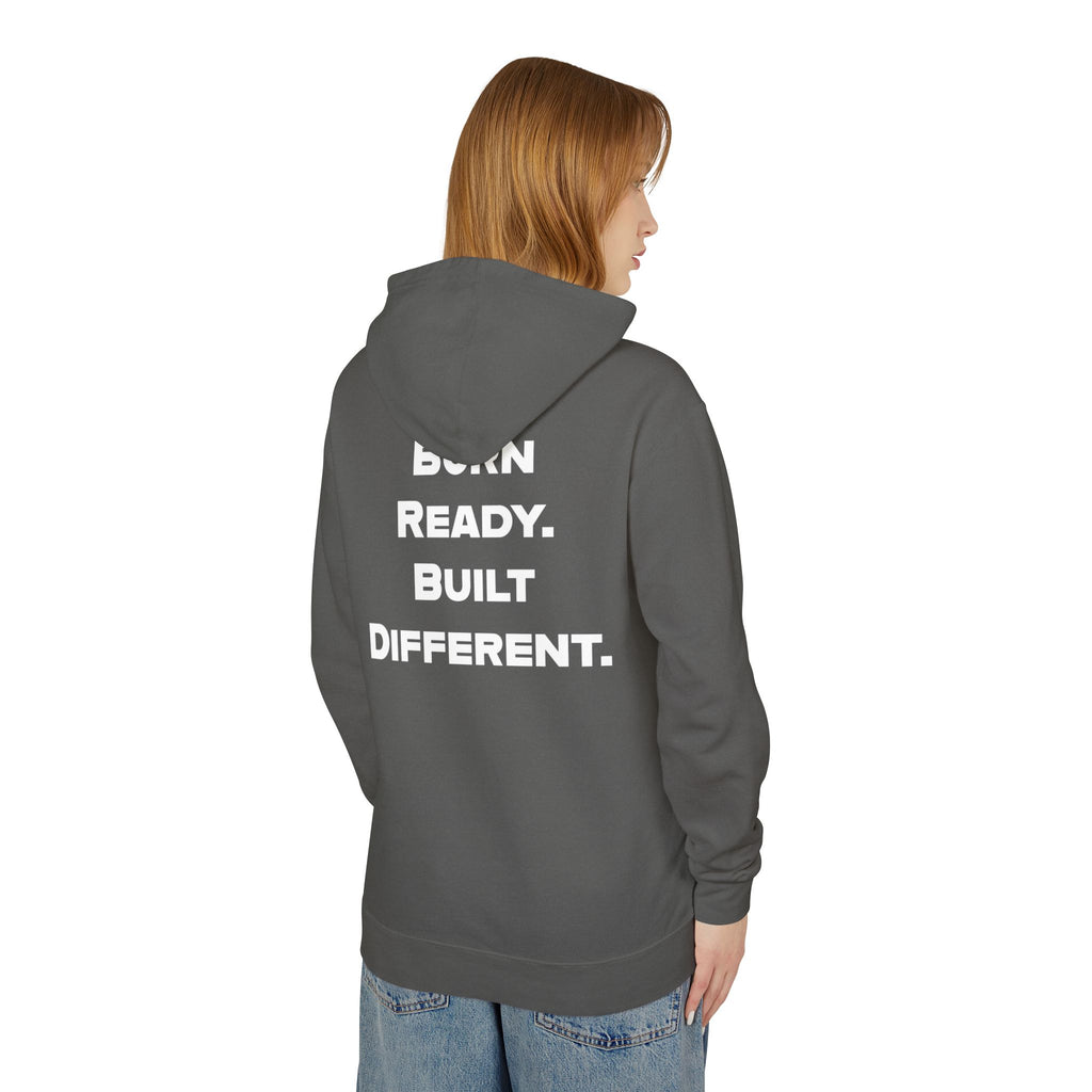 Able Nature Gorilla Hoodie — "Born Ready. Built Different." Motivational Pullover (White)
