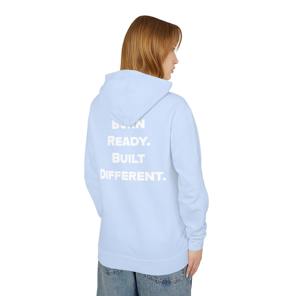 Able Nature Gorilla Hoodie — "Born Ready. Built Different." Motivational Pullover (White)